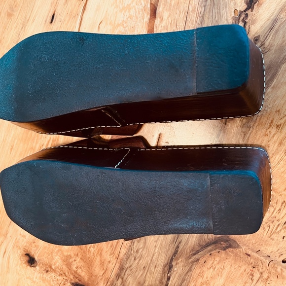 ROBERT CLERGERIE PARIS Women's Brown LEATHER platform slides  orig $540 US 6.5 - Picture 8 of 10